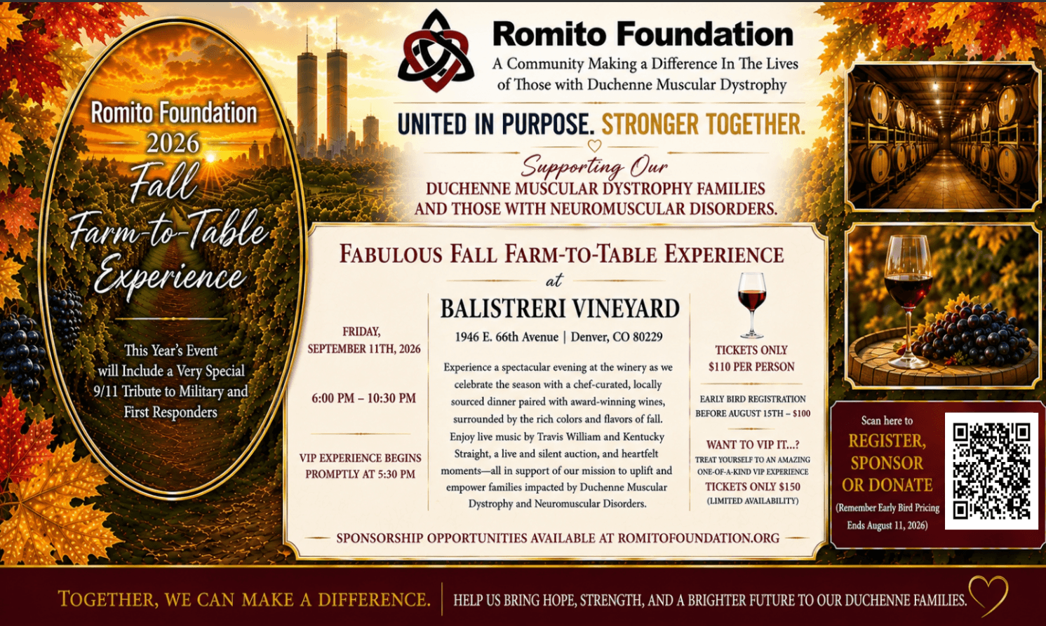 Romito Foundation Farm-to-Table at Balistreri Vineyard — To Benefit Duchenne Muscular Dystrophy
